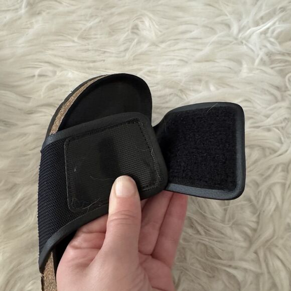 Birkenstock Sandals Womens 38 Black Adjustable Tema Slides Slip On Shoes Narrow - Picture 5 of 8